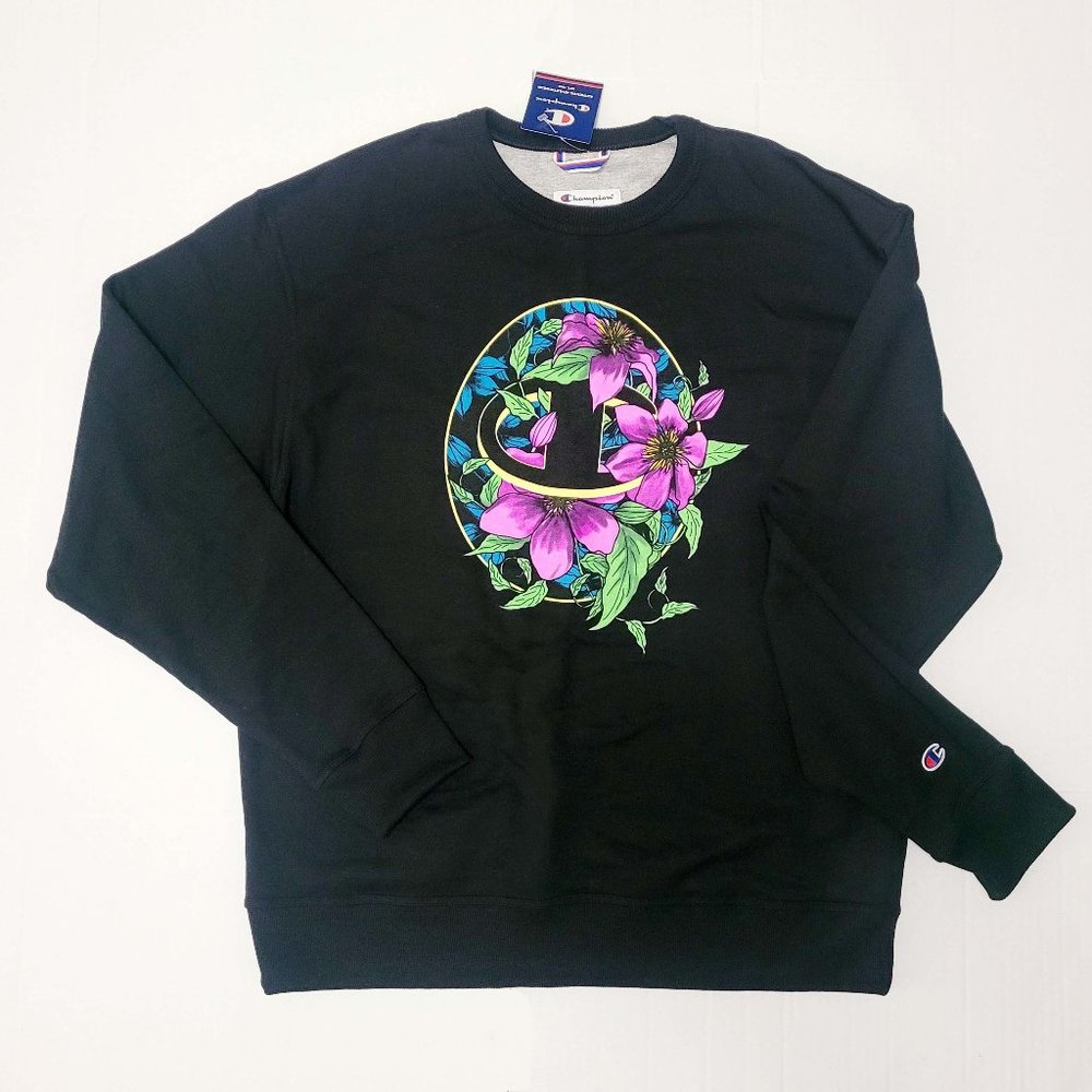 New Classic Champion Sweatshirt - Floral Print - Large